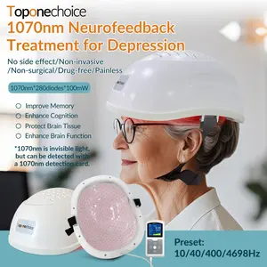ZJZK 1070nm Near Infrared Photobiomodulation Brain Helmet, 280 LEDs Deep Penetration PBM Therapy for Parkinson, Alzheimer, Dementia, Stroke, TBI, Depression, Anxiety, PTSD, Memory Loss, Improves Mood, Neuroprotection, Brain Repair & Cognitive Wellness