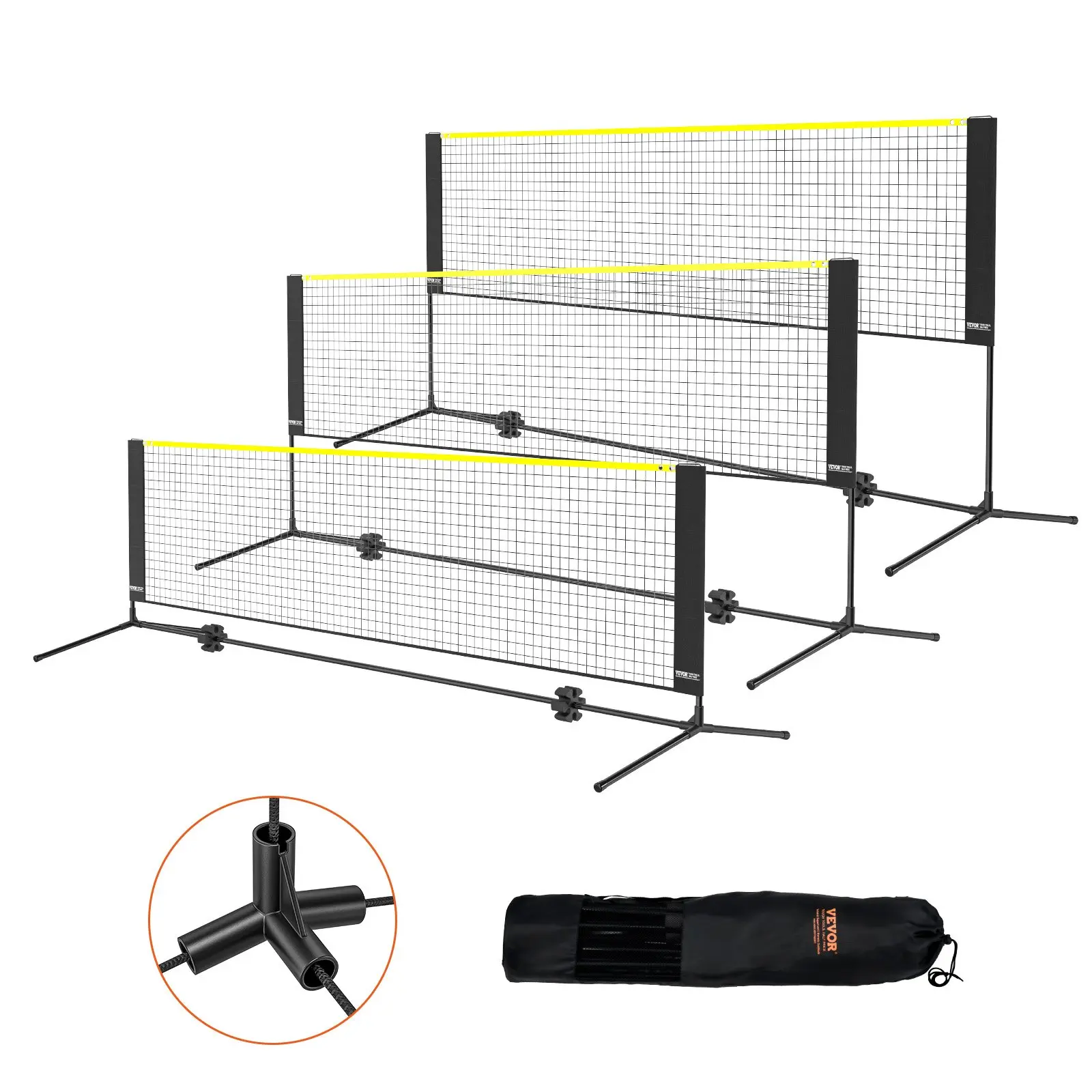 【Summerfinds】 VEVOR Badminton Net, Height Adjustable Volleyball Net, 10ft Wide Foldable Pickleball Net, Portable Easy Setup Tennis Net Set with Poles, Stand and Carry Bag, for Kids Backyard Game Indoor Outdoor Usedealsforyoudays