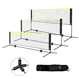 fathersdaygift VEVOR Badminton Net, Height Adjustable Volleyball Net, 10ft Wide Foldable Pickleball Net, Portable Easy Setup Tennis Net Set with Poles, Stand and Carry Bag, for Kids Backyard Game Indoor Outdoor Use