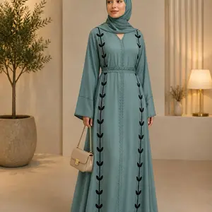 #11 Women's Dubai Luxury 1-Piece Abaya, with Matching Hijab and Belt