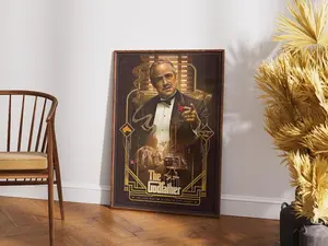 The Godfather Poster - Classic Mafia Movie Wall Art - Vintage Film Print - Marlon Brando Decor - Don Corleone Art - Matte Vertical Poster