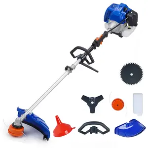 Powerful 43cc Gas 3-in-1 Weed Wacker & Brush Cutter Tool Set – Heavy Duty String Trimmer, Lawn Edger, Shoulder Strap & Anti-Vibration Handle for Garden, Lawn & Yard Care, Orange Powerful 43cc Gas 3-in-1 Weed Wacker & Brush Cutter Tool Set