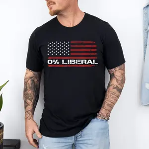 0% Liberal Zero Percent Anti Liberal - Red Republican Flag UNISEX T-Shirt