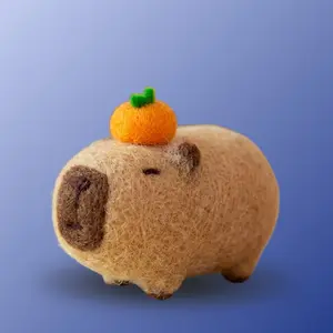 Citrus Capybara – Beginner DIY Wool Felting Kit with Needles, Foam Pad & Tutorial