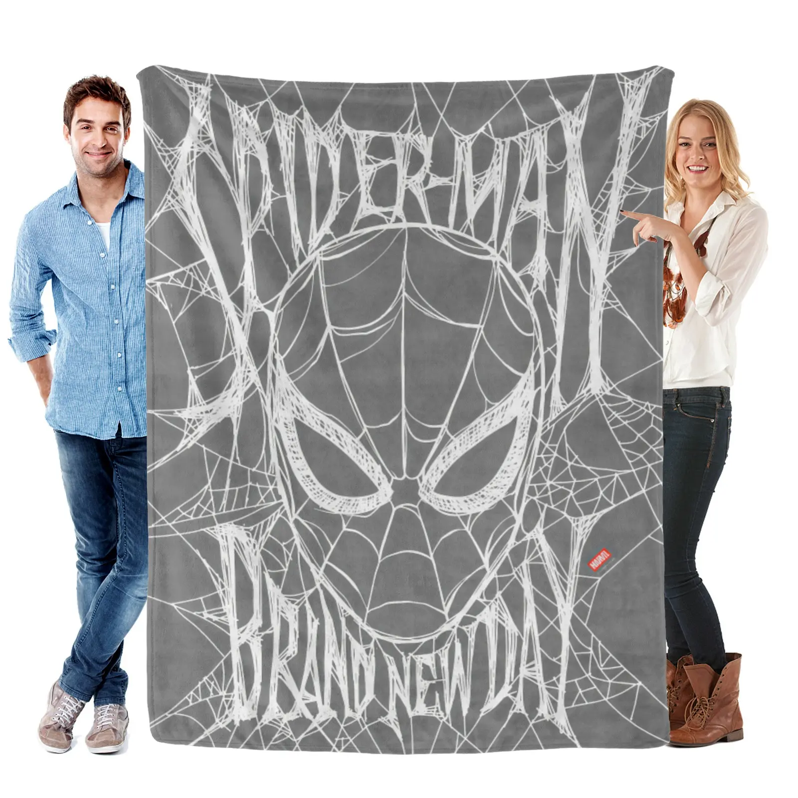 Marvel Spider-Man: Brand New Day Web Silk Touch Throw Blanket Soft Lightweight Fleece Sofa Couch Bedroom Decor Blanket Gift for Kids Teens Adults Marvel Fans