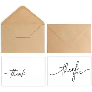 52-pack Thank You Cards Bulk with Kraft Envelopes & Matching Stickers, 3.5x5 Inches, Minimalist Design | Perfect for Business, Weddings, Baby & Bridal Showers, Graduations & Funerals.