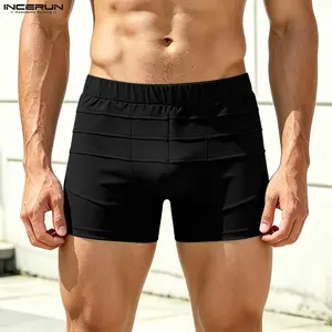 INCERUN Men's Techwear Panel Athletic Compression Shorts Body-sculpting Gym Workout Trunks