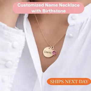Customized Name Necklace with Birthstone for Women | Personalized Gift for Mom, Wife, Girlfriend