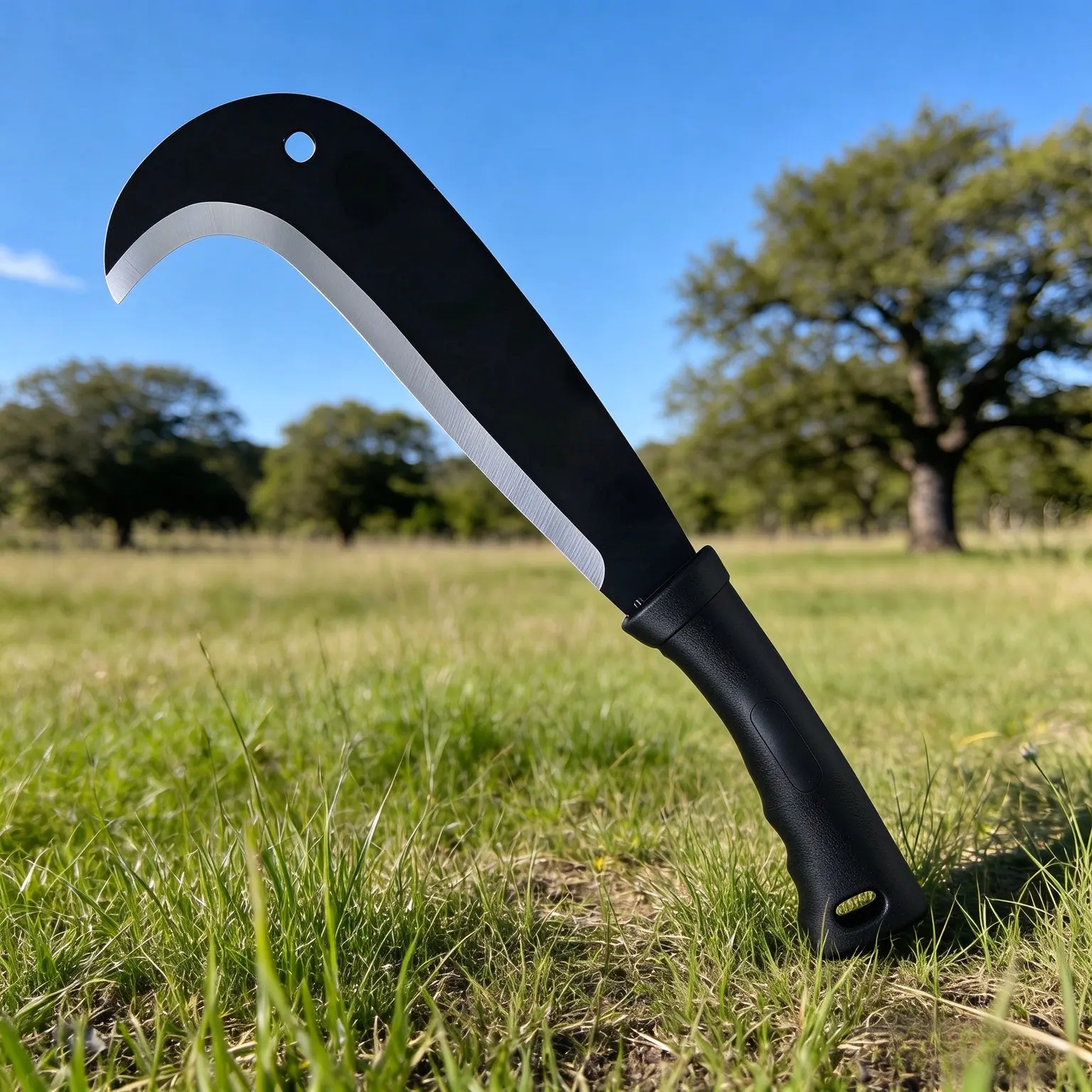 Manganese Steel Vine Pulling Hook Garden Pruning Tool - 20.5cm Working Edge, 10cm Width, Rustproof Black Coating, Anti-Slip Plastic Grip, Dual Hanging Holes - Ideal for Brush Clearing, Camping - Gift for Halloween - For Gardeners
