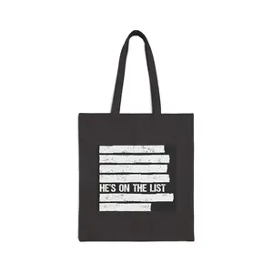 He’s On The List Tote Bag | Distressed Stripes, Political Statement