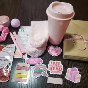 Deluxe Blind Date with a Book Box - Includes Romantic Spicy Dark Thriller Mystery Items for Fun Engaging Experience with Pen Highlighter Stickers Bookmark Face Mask and More - Gift