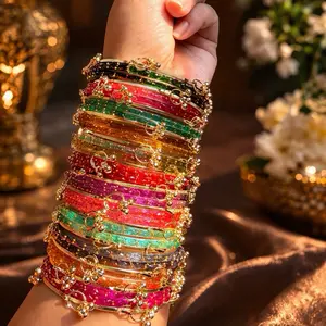 2.6 Multi Glass Bangle 24 glass & 13 Ghungru