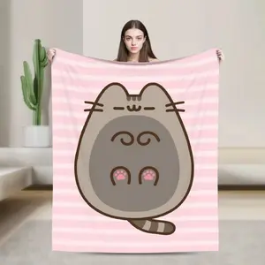 Super Soft BlanketChild Camping  P-Pusheens Cat Throw Blanket  Flannel Bedspread For Couch Bed Funny Sofa Bed Cover.Thin Blanket Dream Workshop