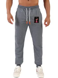 Men's Sporty Versatile Pants Spring & Fall Loose Fit Ankle Cuff Thin Sweatpants Trendy Print Casual Long Pants for Men