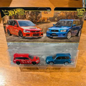 Hot Wheels Premium Car Culture 2-Pack - 2005 Mitsubishi Lancer Evolution IX Wagon & 2004 Subaru Forester STI