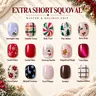 CurvLife Nailora Extra Short Press-On Nails Collection – 30Pcs, Winter & Christmas Designs, Cozy Holiday Styles, Reusable Natural-Look Nails for Everyday Wear