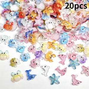 20pcs Mini Resin Ocean Animal Models, Various Small Plastic Fish Decorations, Cute Marine Life Figurines, Perfect for Aquariums, Fish Tank and Collections