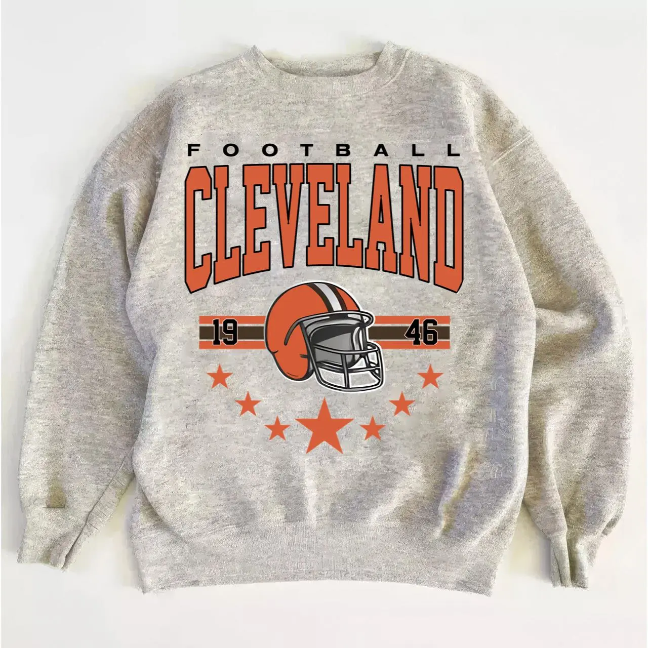 Cleveland Retro Football Sweatshirt, Vintage Crewneck Game Day Fan Shirt