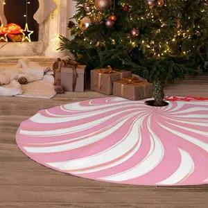 Christmas Tree Skirt 36 Inch, Candy Swirl Stripe Trees Skirts Mat  Christmas Decorations for Xmas Holiday  Party (, 36in)