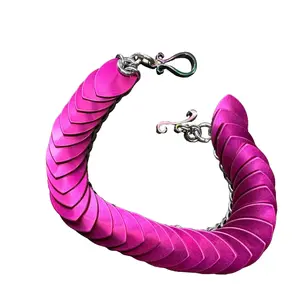 Hot Pink Dragon Scale Aluminum Scalemail Chainmaille Bracelet