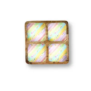 Spring Stripes 12" Quad Tray w/ 4 Compartments