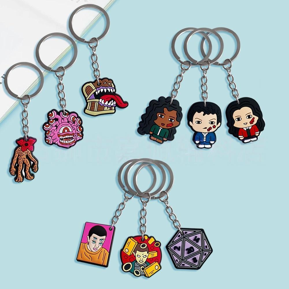 Stranger Things anime merchandise: full range of keychains, bag charms, and decorative pendants.keychain