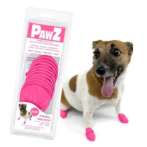 PawZ Rubber Dog Boots, 12 Boots, Pink