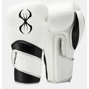 Sting Viper X Sparring Gloves - White with Black Accents, Black Straps, and Sole, Designed for Effective Fighting