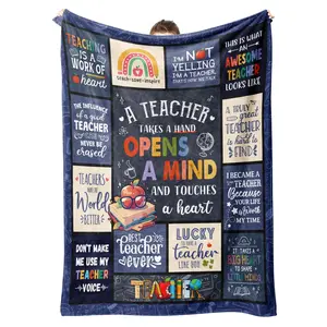1PC Teacher gifts for men and women, unique teacher appreciation blankets with Cozy Quotes, Slogan Print Blanket, funny teacher gifts, best gifts for teachers from students
