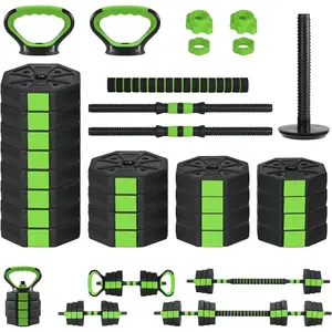 88lbs Adjustable Dumbbells Set, 4 in1 Free Weight Dumbbell Set of 2 Used as Barbell,Kettlebells,Fitness Exercises for Home Gym Suitable Men/Women