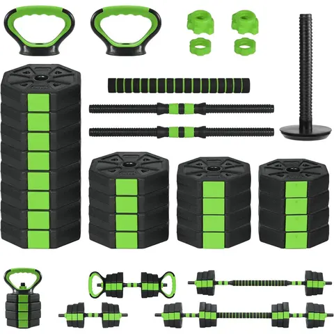 88lbs Adjustable Dumbbells Set, 4 in1 Free Weight Dumbbell Set of 2 Used as Barbell,Kettlebells,Fitness Exercises for Home Gym Suitable Men/Women