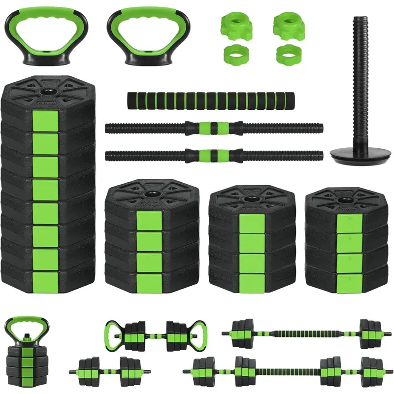 88lbs Adjustable Dumbbells Set, 4 in1 Free Weight Dumbbell Set of 2 Used as Barbell,Kettlebells,Fitness Exercises for Home Gym Suitable Men/Women