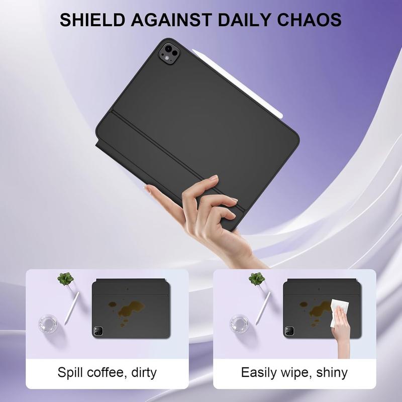 Magic Keyboard Case for iPad Air 13 (M3 2025 / M2 2024)& iPad Pro 12.9 (6th, 5th, 4th Gen), Tablet Keyboard, Magnetic Floating Stand, Slim Trackpad Keyboard with Backlit Keys -Travel Friendly