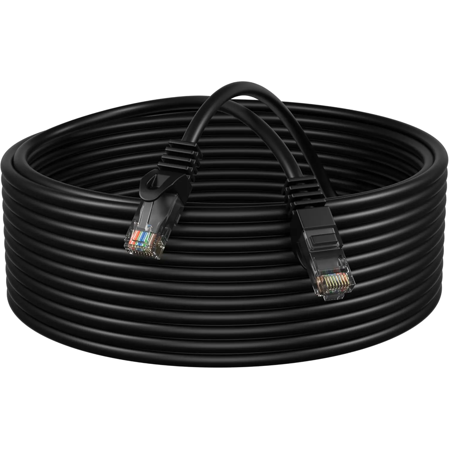 Cables Direct Online Cat6 50FT Network Ethernet Patch Cable, 550Mhz Internet Wire, Backwards Compatible with Cat5, for PC, Modem, Router, Consoles for Home and Office, Black