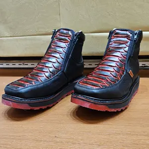 Chaparral Phyton design Weaved ankle Boot Men Zig Zag sole Boy Footwear Boy Footwear Shoe Walking Shoes