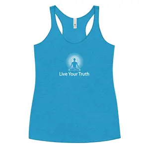 "Live Your Truth Positive Thought Brand "Women's Racerback Tank (White Graphic)