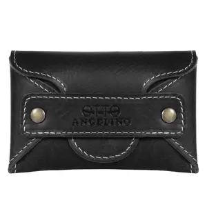 Otto Angelino Top Grain Leather Credit and Business Card Case with Tuck and Slot Closure, Unisex