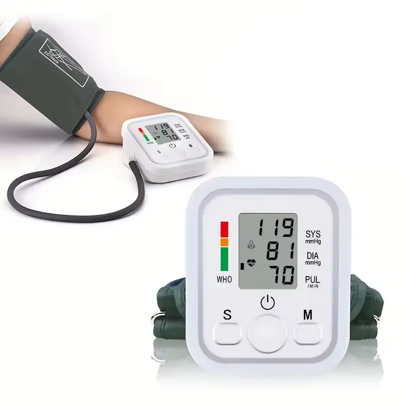 Automatic Upper Arm Blood Pressure Monitor with Voice Broadcast, Large Digital Display, Dual Users, 199 Memory Records and Adjustable 22–40cm Cuff