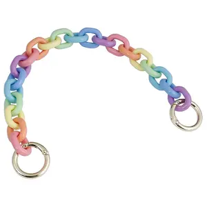 Rainbow Acrylic High Quality Purse Chain, Metal Shoulder Handbag Strap, Metal Crossbody Bag Chain Strap