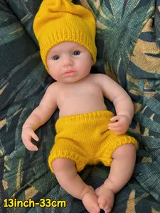 Reborn Baby Doll 13 Inch Full Body Soft Silicone, CuteReborn Girl Doll, Lifelike Newborn Baby Doll with BirthCertificate and Accessories, Perfect Christmas Gift andBirthday Present for Children Aged 3 and Up