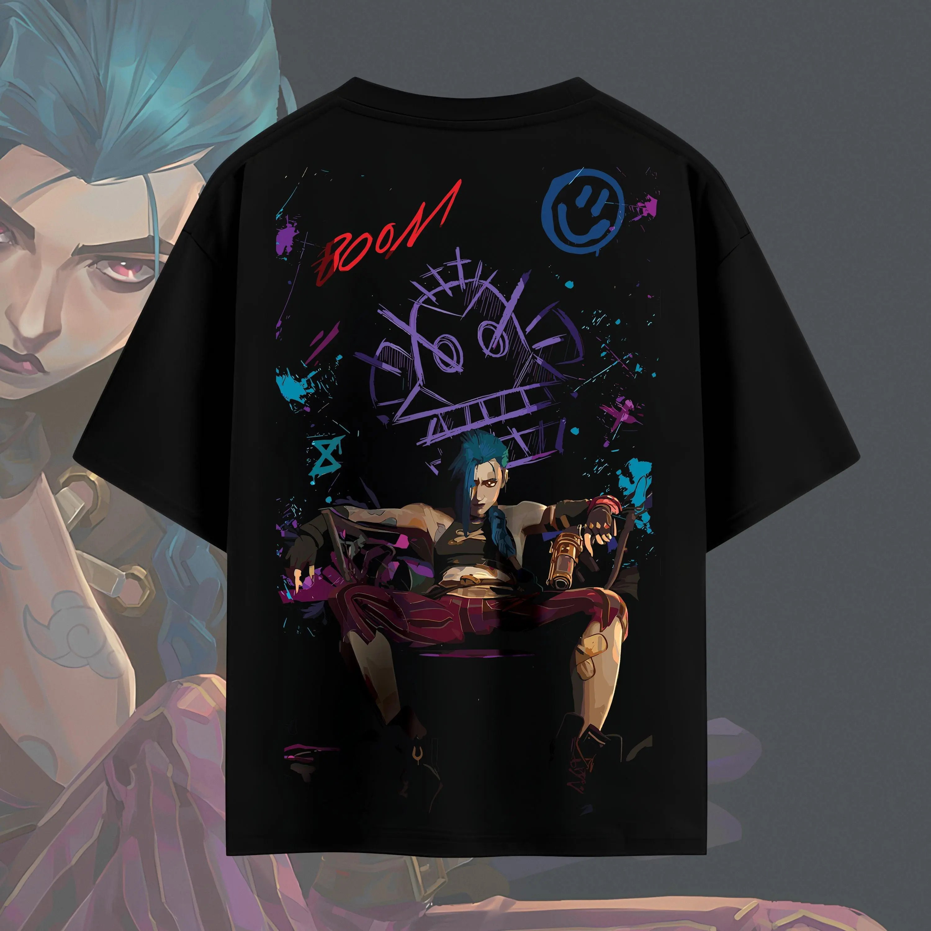 Jinx Arcane League of Legends Vintage Graphic T-Shirt, Retro Animated Series Tee, Gaming Lover Gift T072412