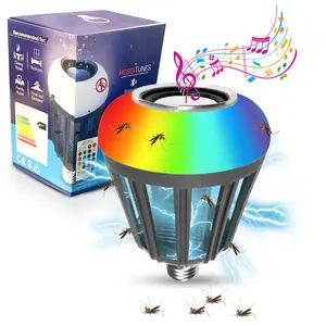 MOSQITUNES the world's first three in one light bulb, mosquito zapper and blue tooth speaker
