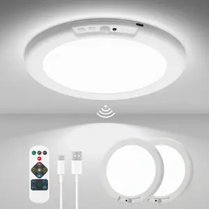 Magnetic Motion Sensor Light, Rechargeable Under Cabinet Lighting, Wireless Stick-on Closet Light, No Wiring, 60-Day Battery Life, 3 Color Modes,for Basement, closet, garage, bathroom