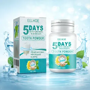 EELHOE 5 Days Fast Teeth Whitening Powder Natural Formula Deep Cleaning Stain Remover Fresh Breath 50g