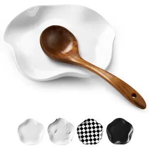 Spoon Rest for Stove Top, Ceramic Spoon Holder for Counter, Modern Farmhouse Decor Accessories for Spatula, Spoons or Tongs