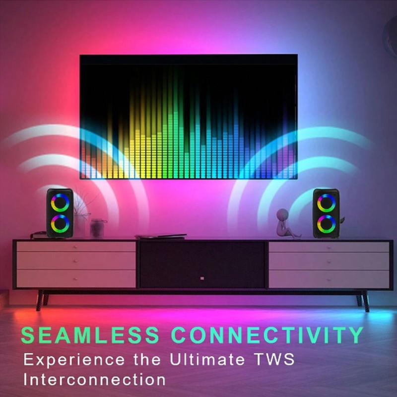 Portable Outdoor Wireless Bluetooth Speaker Compact Sound Amplification with Bass Boost Subwoofer Capacity: Type-C Charging Port Supports TF Card, FM, USB Disco KTV Ideal for Family Gatherings, Indoor Music & Dance Holiday Gift Audio Smartphone Smartphone