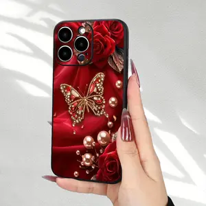Anti-Drop Butterfly Design Tpu Phone Case for iPhone/x/XS/XS Max/11/12/13/14/15/16/17 Pro Max, Perfect Gift for Women and Girls