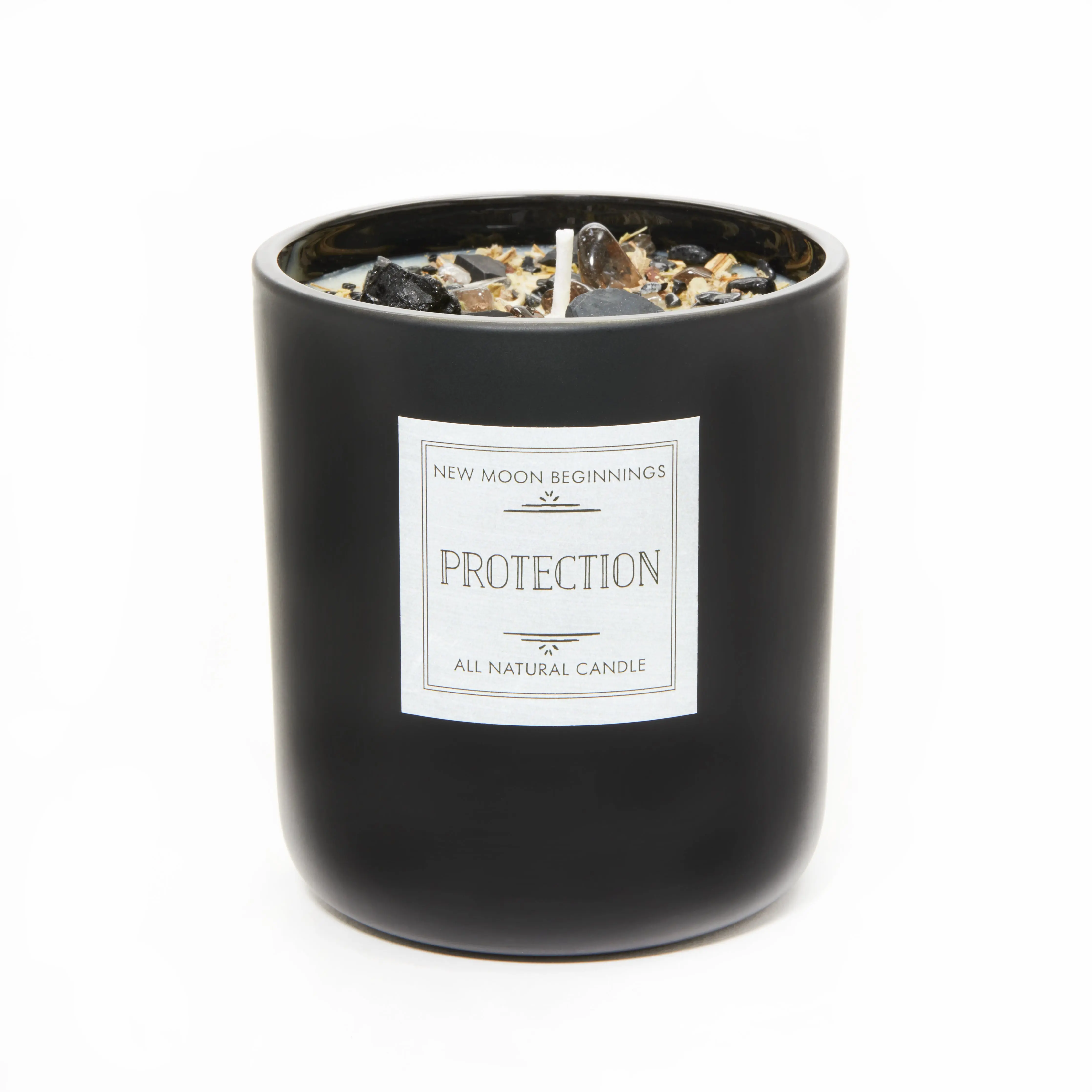 16oz Black Jar with White Wax