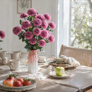 3 PCS Artificial Purple Hydrangea Flower Bouquet - 3 Flower Heads, Flexible Stems, Realistic Fake Hydrangea for Home Decor, Vases and Decorative Arrangements