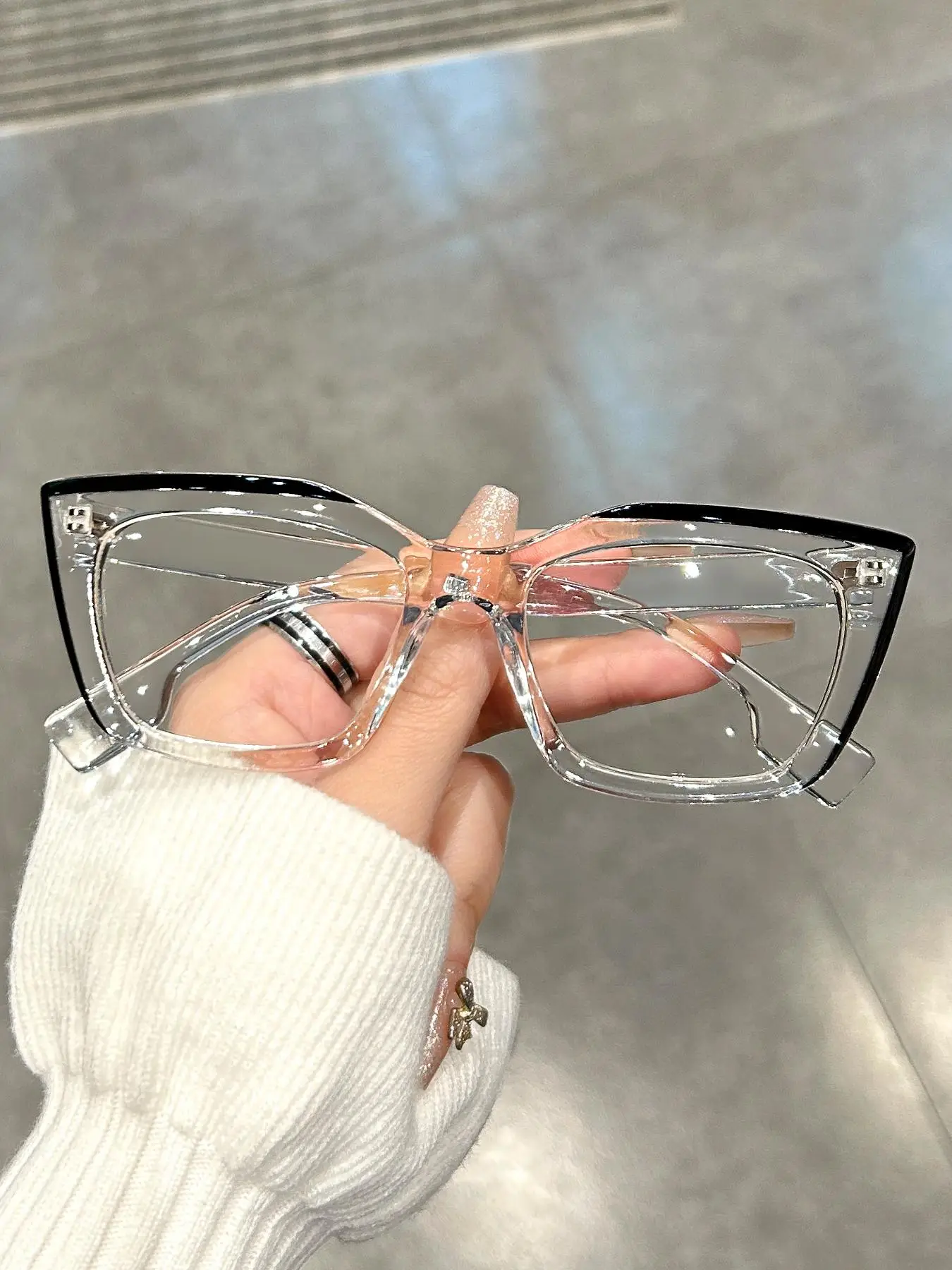 Simple Anti-blue Light Eyeglasses for Everyday Use, Fashion Cat Eye Frame Eyeglasses for Women & Men, Fashion Eyeglasses for Work, Daily Clothing Deco